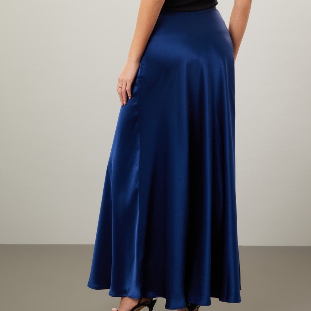 Polo Ralph Lauren Satin cobalt MAXI Skirt, 0
